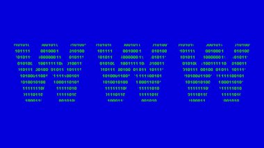 video animasyon metni www dünya çapında internet parafları çift kod sisteminin 0 ve 1 'i ile tasarlanmış, mavi renkli bir arkaplan üzerinde