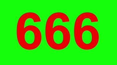 ideo animasyon kırmızı 666 metin konsepti, yeşil renkli anahtar arkaplan