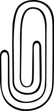 Siyah beyaz simge çizen vektör illüstrasyon ataç kağıdı