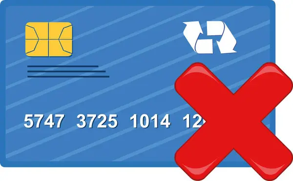 vektör illüstrasyon kredisi veya banka kartı ödemesi konsepti reddedildi