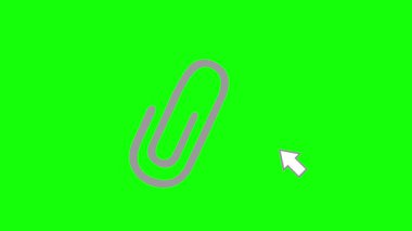video animasyonu yeşil renkli bir arkaplan üzerinde, pc dosya koncpet eklemek üzerine bilgisayar imleç faresi tıklayın