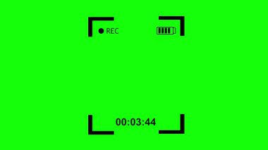 yeşil renkli anahtar arkaplanındaki siyah simge video kayıt kamerası ekranı