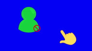 video animasyon simgesi mavi renkli bir arkaplan üzerinde kullanıcı bağlantısı dijital ağ konseptini engelleme ve kilidi açma