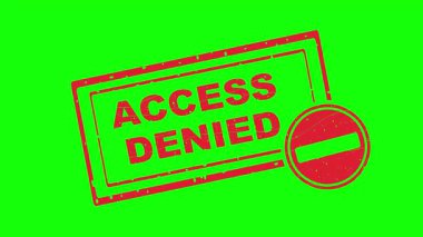 video animasyon erişimi yeşil renkli anahtar arkaplan üzerindeki metin kırmızı kauçuk pul konsept simgesini reddetti