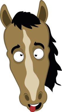 Vektör illüstrasyon karakteri hortum karikatürü, çılgın ve komik bir ifade yapıyor, şaşı gözleri ve dili dışarı fırlamış.