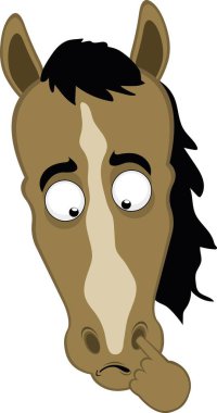 Vektör illüstrasyon karakteri yüz karikatürü burnunu karıştırıyor parmağınla sümük arıyor.