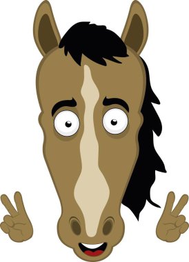 Vektör illüstrasyon karakteri, ellerinde klasik sevgi ve barış hareketi yapan hortum karikatürü ile yüzleşir.