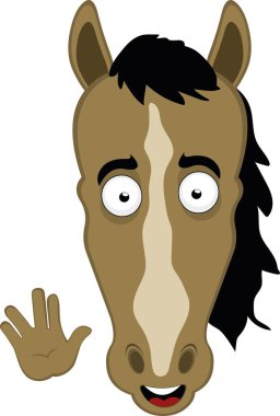 Vektör illüstrasyon karakteri, mutlu bir ifadeyle hortum yüzü karikatürü ve elleriyle Vulcan selamı veriyor.