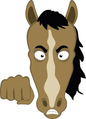 Vektör illüstrasyon karakteri, kızgın bir ifade ve yumruk tokuşturma ile hortum karikatürü