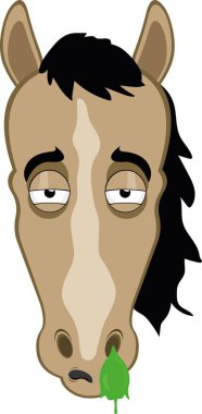 Vektör illüstrasyon karakteri at çizgi filmi solgun grip belirtileri ve burundan sümük dökülüyor.