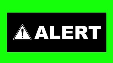 yeşil renkli anahtar arkaplan üzerinde uyarı metni olan siyah beyaz video animasyon etiket iletisi