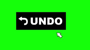 video animasyonu siyah ve beyaz fare imleci yeşil renkli anahtar arkaplan üzerindeki dijital yazılımı sıfırla düğmesine tıklıyor