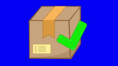 paket gönderildi ve iletildi konsept video animasyonu, mavi renkli anahtar arka planda