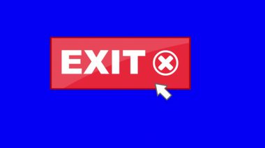 dijitaldeki çıkış düğmesinde mavi renkli anahtar arka planında bilgisayar imleç faresine tıklayın.