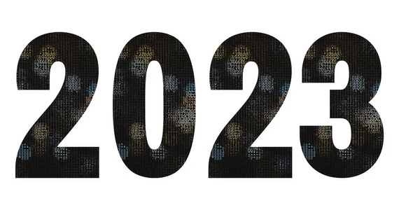 2023 Diseño Texto Utilizando Letras Mosaico Plantilla Diseño Folleto Tarjeta —  Fotos de Stock