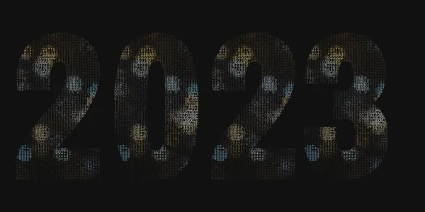 2023 Textdesign Med Mosaikbokstäver Broschyr Design Mall Kort Banner Vektor — Stockfoto