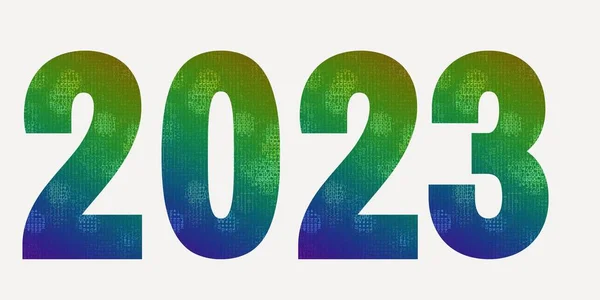 2023 Szöveges Tervezés Mozaikbetűkkel Többszínű Prospektus Minta Kártya Banner Vektor — Stock Fotó