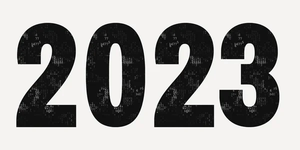 Дизайн Тексту 2023 Року Використанням Мозаїчних Літер Шаблон Дизайну Брошур — стокове фото