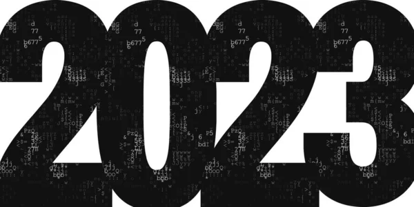 2023 Textgestaltung Mit Mosaikbuchstaben Broschüre Design Vorlage Karte Banner Vektor — Stockfoto