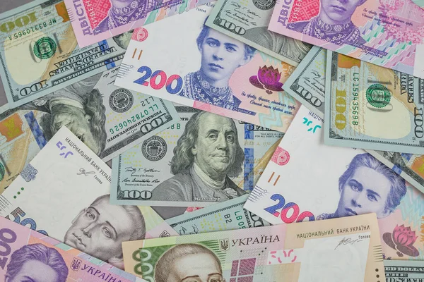 Dólares Hryvnia Como Fondo Concepto Financiero — Foto de Stock