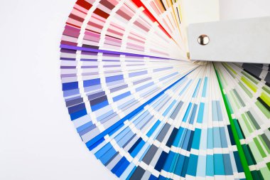 Beyaz arka planda çiçek örnekleri kataloğu. Renk Paleti Kılavuzu.