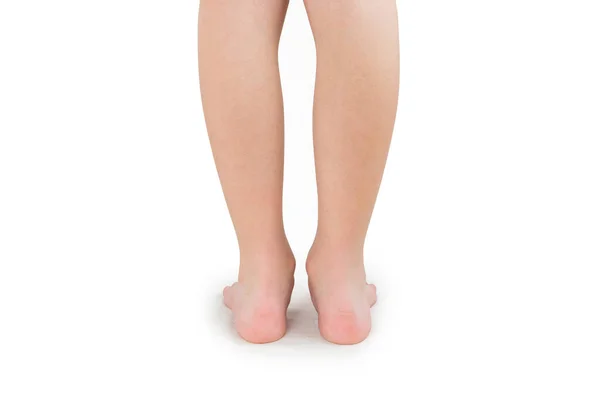 Nogi Odizolowane Białym Tle Widok Tyłu — Zdjęcie stockowe