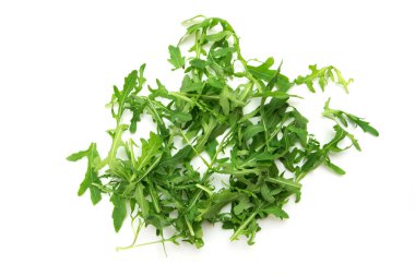 roka yaprakları üzerinde beyaz izole