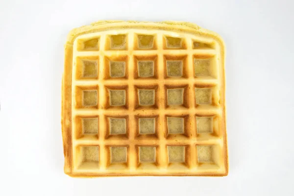 One Belgian Waffle Isolated White Background — Stock Photo, Image