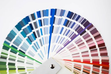 Beyaz arka planda çiçek örnekleri kataloğu. Renk Paleti Kılavuzu.