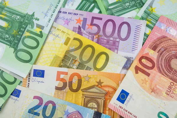 Euro Geld Euro Geld Hintergrund Euro Banknoten — Stockfoto