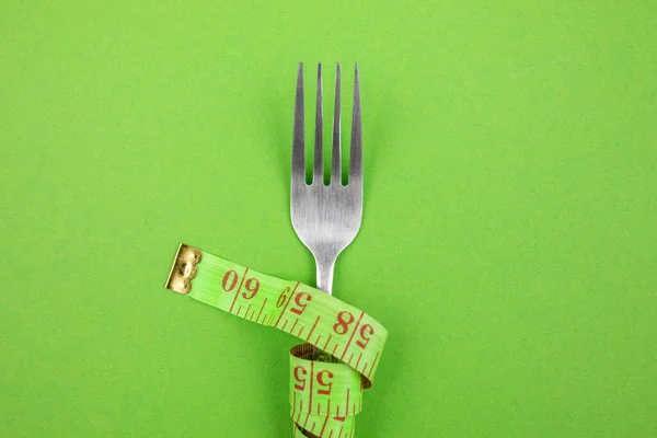 Pita Pengukur Melilit Garpu Nutrisi Yang Tepat Puasa Medis Diet — Stok Foto