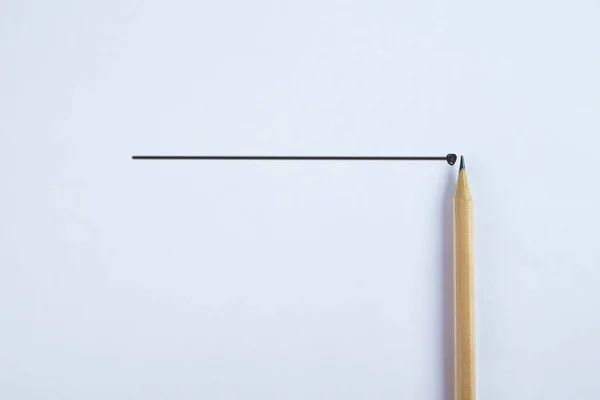 pencil with a contour to the end point on a white paper background. Creativity inspiration ideas concept