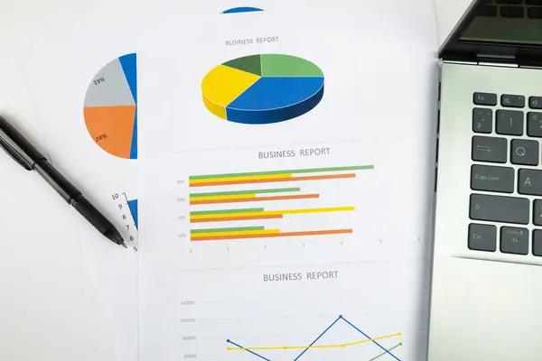 Business Graphs Charts Table Financial Development Banking Account Statistics — Stock Photo, Image
