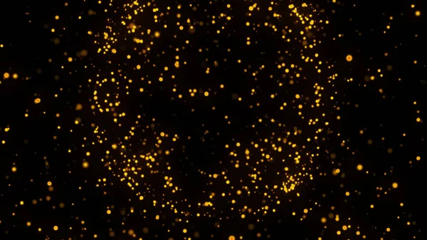 Χρυσό Σωματίδια Αφηρημένο Φόντο Όμορφο Φουτουριστικό Αστραφτερό Στο Χώρο Μαύρο — Φωτογραφία Αρχείου