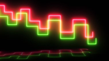 Çoklu Renkli Neon Çizgisi Soyut Arkaplan 