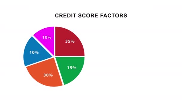 Gráfico Puntaje Crédito Que Muestra Factores Puntaje — Vídeos de Stock