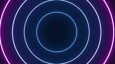 Neon Çemberi. Yuvarlak neon kenar kümesi