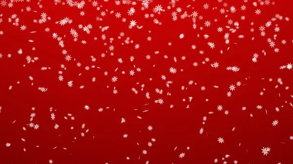 Snow Flakes Red Background — Zdjęcie stockowe