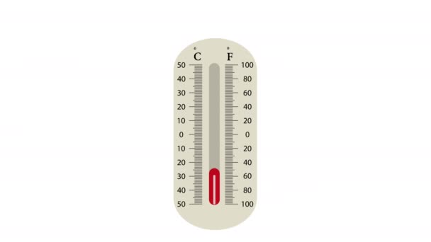 Vokser Temperatur Termometer Skala Temperaturstigning – Stock-video