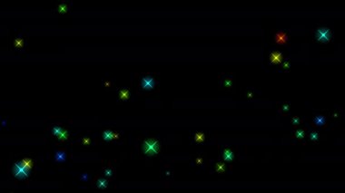 Siyah ekranda ABSTRACT parlayan yıldızları