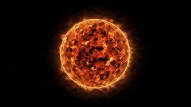 Yıldız arka planında 4k Güneş Güneş Atmosferi. 3B Hazırlama