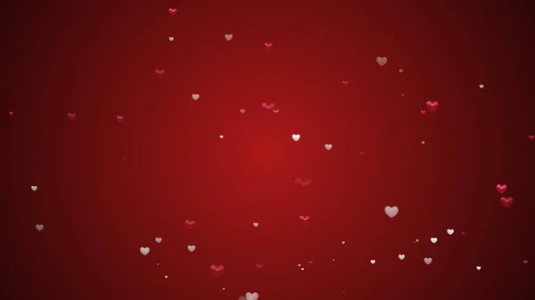 Czerwone Serce Kocha Zapalenie Confettis Walentynki Winieta Wspaniałe Tło — Zdjęcie stockowe