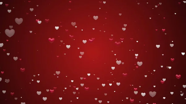 Cœur Rouge Adore Les Confettis Vignette Saint Valentin Merveilleux Fond — Photo