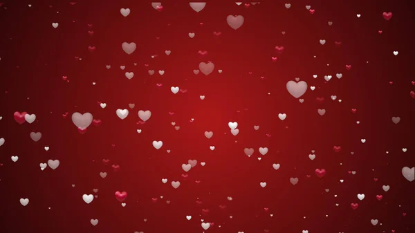 Coração Vermelho Amor Confettis Dia Dos Namorados Vinheta Fundo Maravilhoso — Fotografia de Stock
