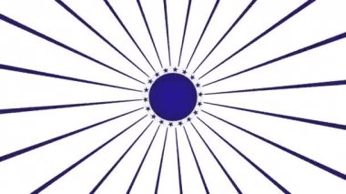 Güneş ışınlı yıldızların dönüşü. Yıldız arkaplan. Beyaz, mavi. Amerika. Vatanseverlik geçmişi.