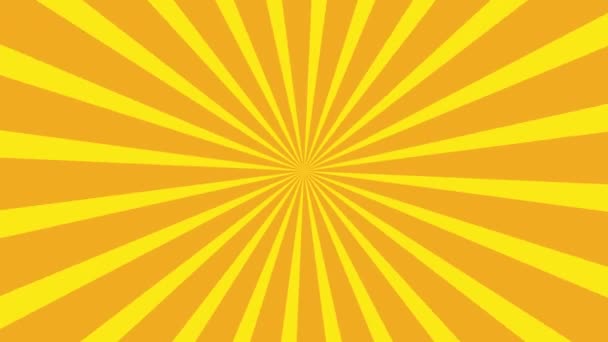 Sunburst Pattern Yellow White Background Animation Stripes Sunburst Rotating Motion — Vídeos de Stock