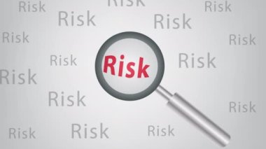 Risk Analizi. Büyüteç Canlandırma Arkaplanı.