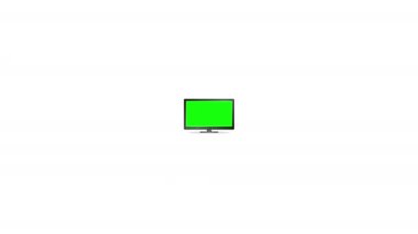 Modern TV Monitor With Stand Green Screen Animation Zoom in LED Television