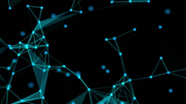 Soyut Pleksus Mavi Geometrik Şekiller Bağlantı Web Kavramı Hareketli Çizgiler — Stok fotoğraf