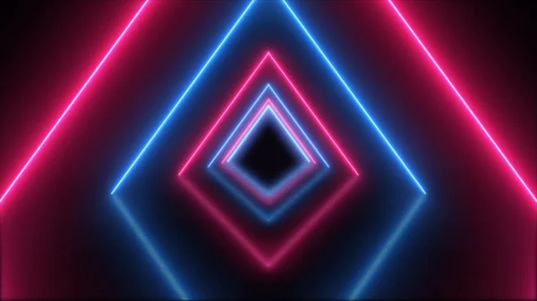 abstract background with neon lights and triangles. 3d render illustration